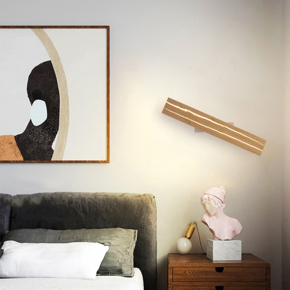 Kendrovia | Minimalistische Rechthoekige Houten Kaptafel Wandlamp