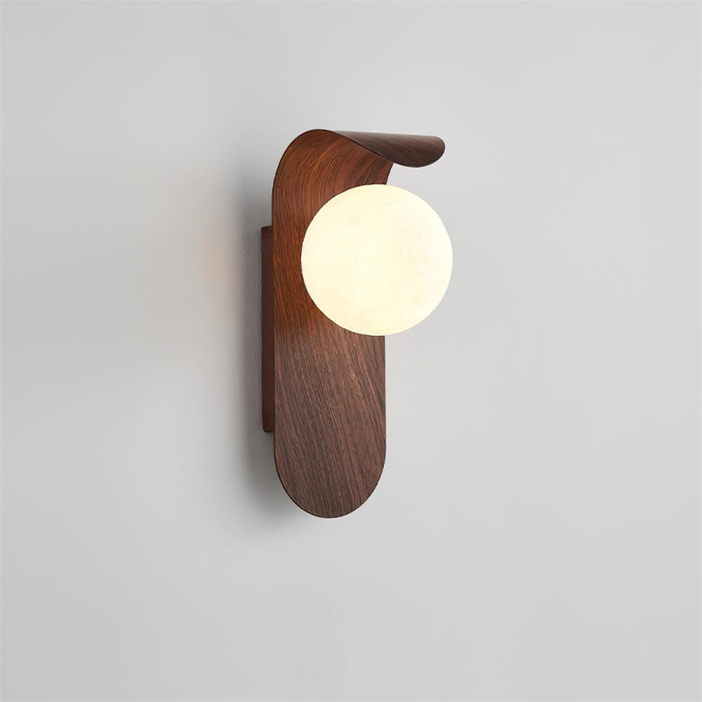 Lythose | Moderne Boog Houten Nerf Wandlamp met Bal Globe