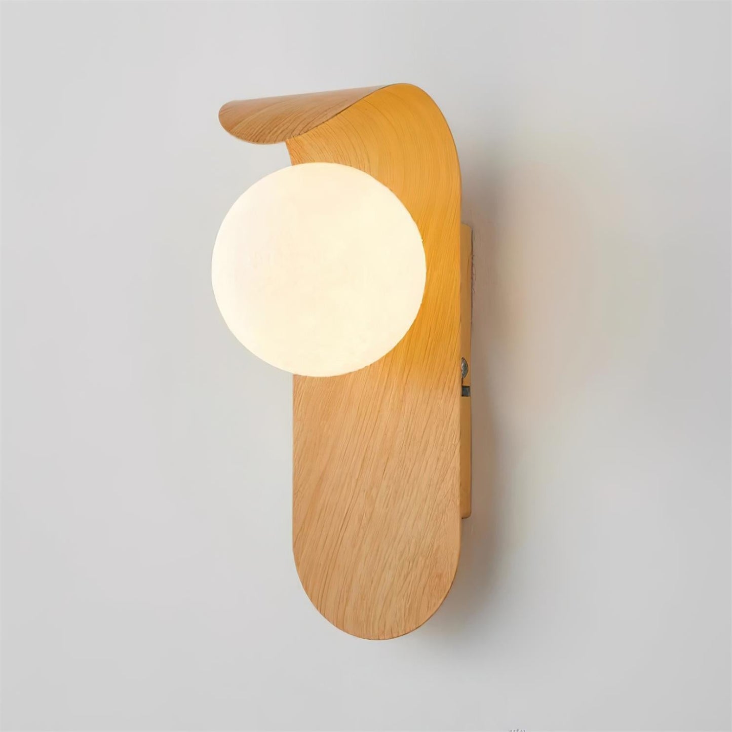 Lythose | Moderne Boog Houten Nerf Wandlamp met Bal Globe