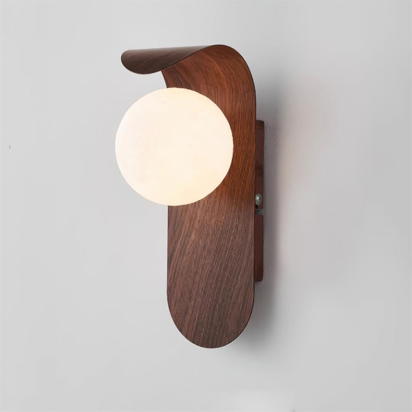 Lythose | Moderne Boog Houten Nerf Wandlamp met Bal Globe