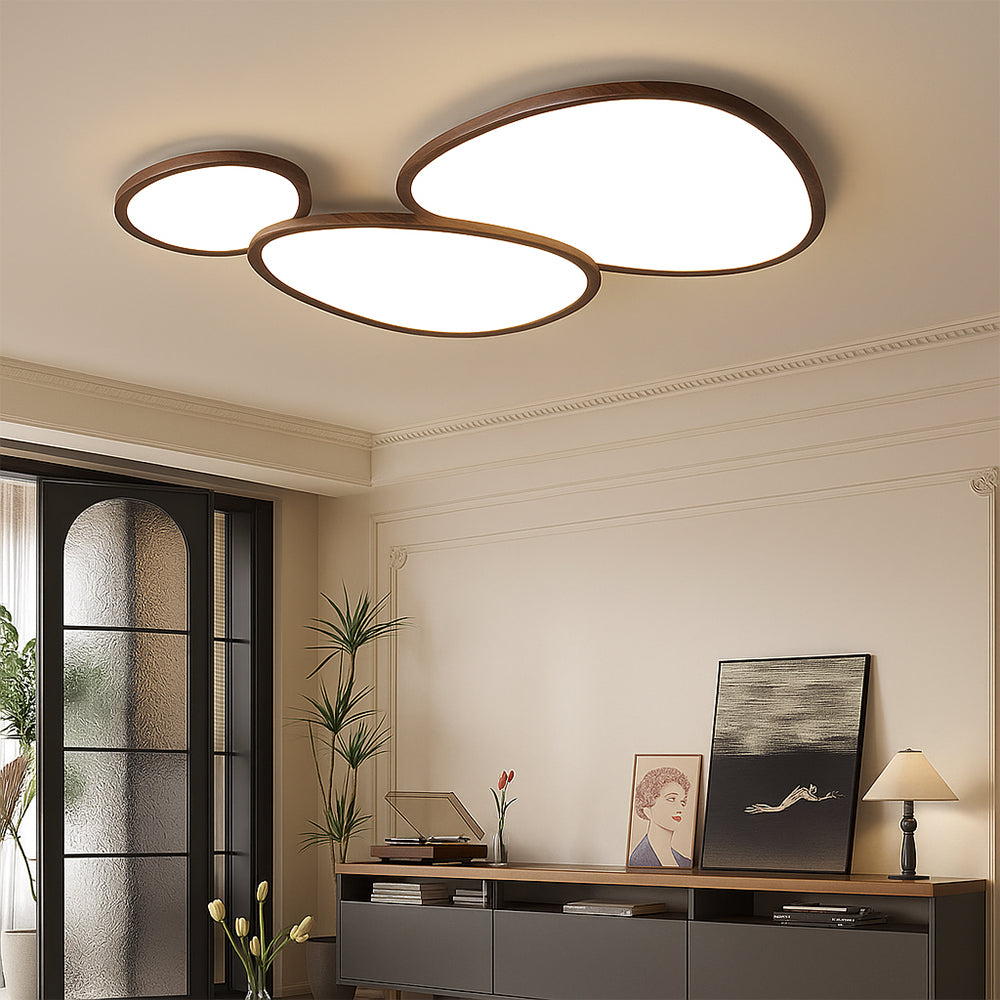 Vedra | Nordic Stijl Platte Houten Frame Plafondlamp