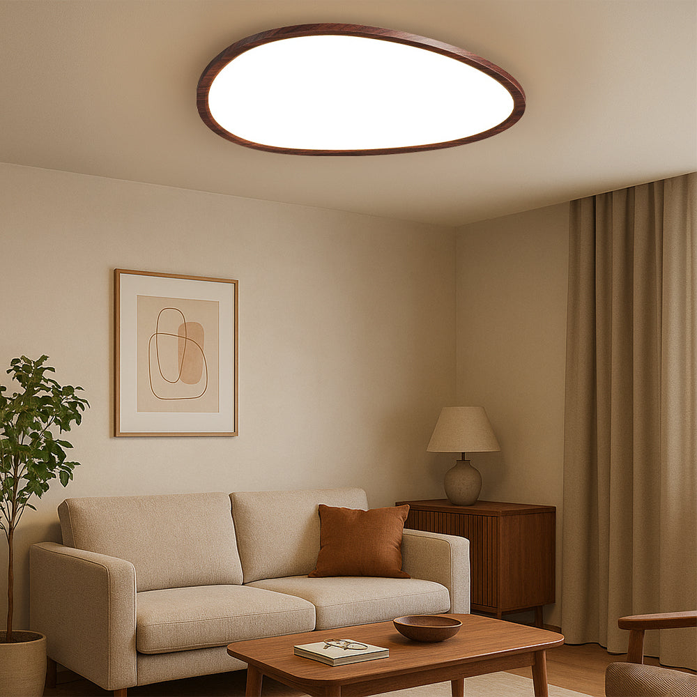 Vedra | Nordic Stijl Platte Houten Frame Plafondlamp