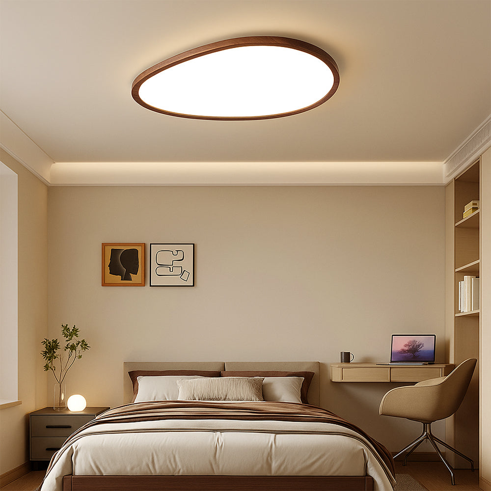 Vedra | Nordic Stijl Platte Houten Frame Plafondlamp