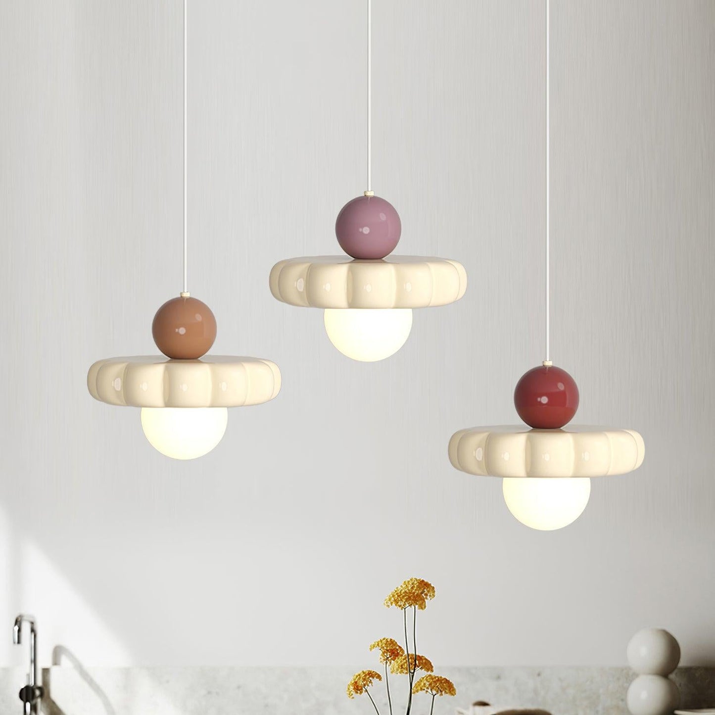 Norda | Noordse Geribbelde Koepel Hangende Globe Lamp