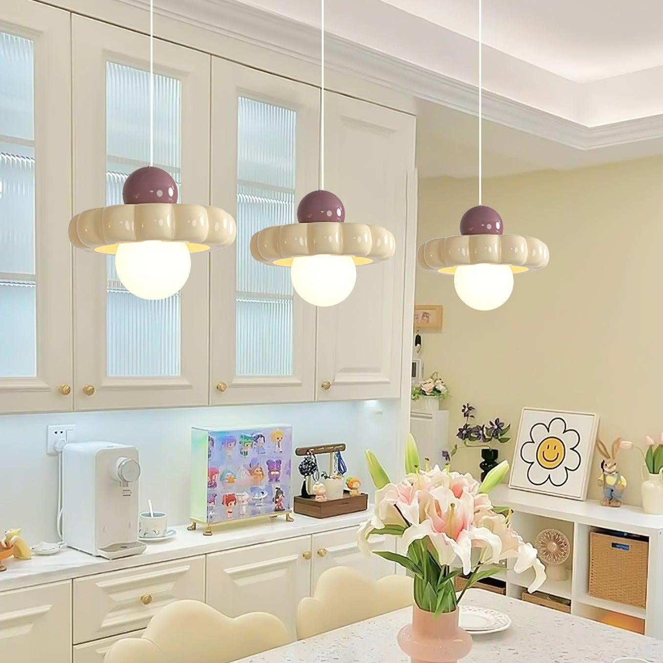 Norda | Noordse Geribbelde Koepel Hangende Globe Lamp