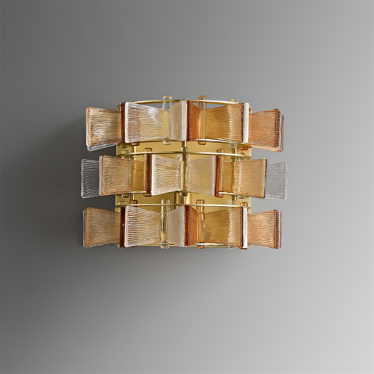 Luvidra | Lint Silhouet Geribbelde Glazen Architecturale Wandlamp