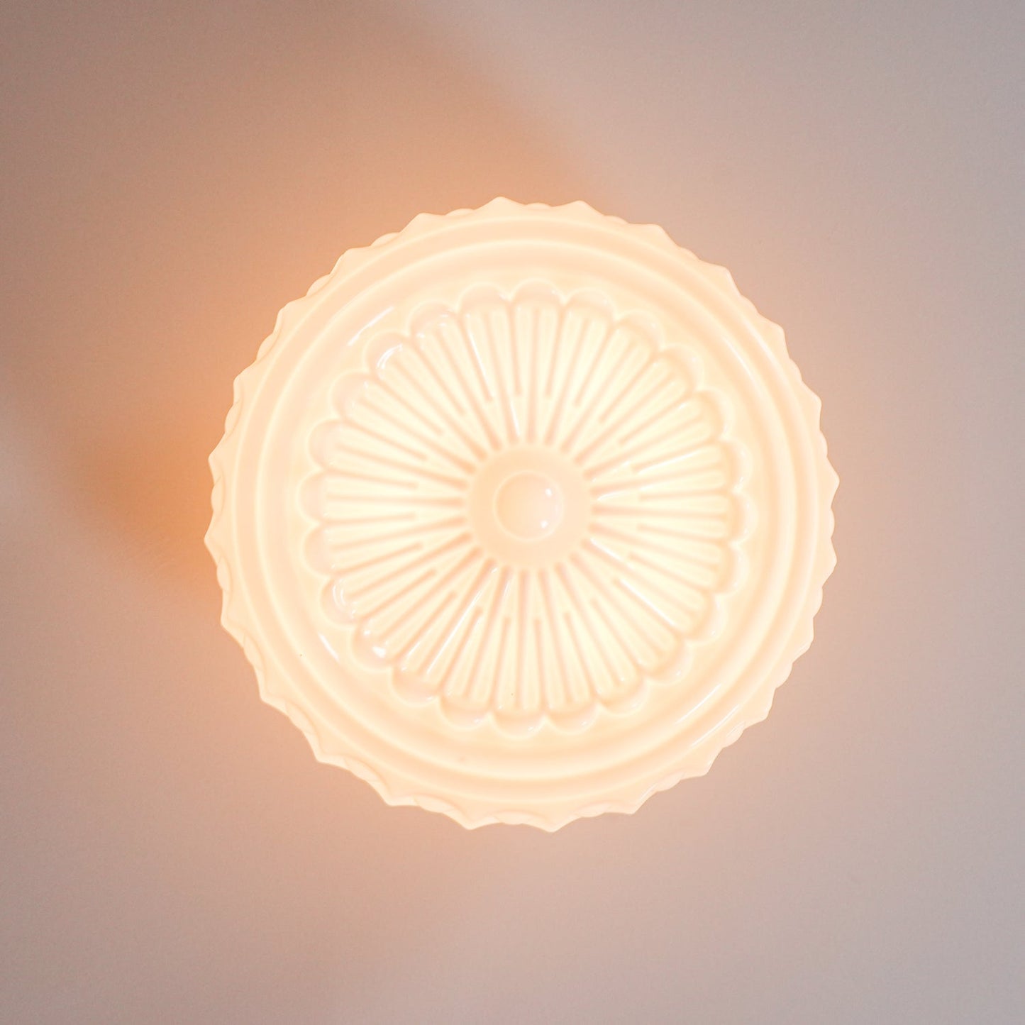 Solvendi | Minimalistische Geometrische Glazen Kom Semi Opbouw Plafondlamp