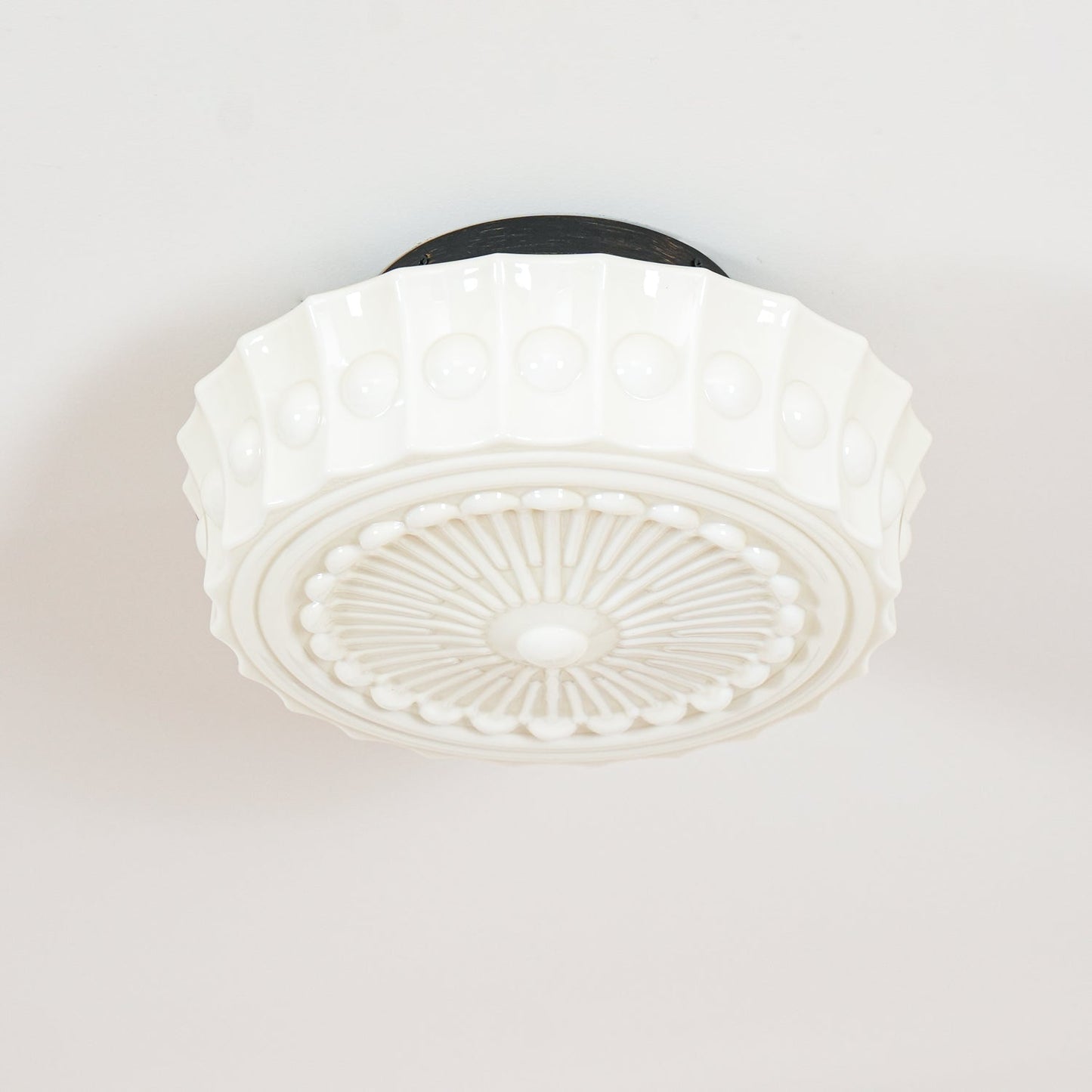Solvendi | Minimalistische Geometrische Glazen Kom Semi Opbouw Plafondlamp