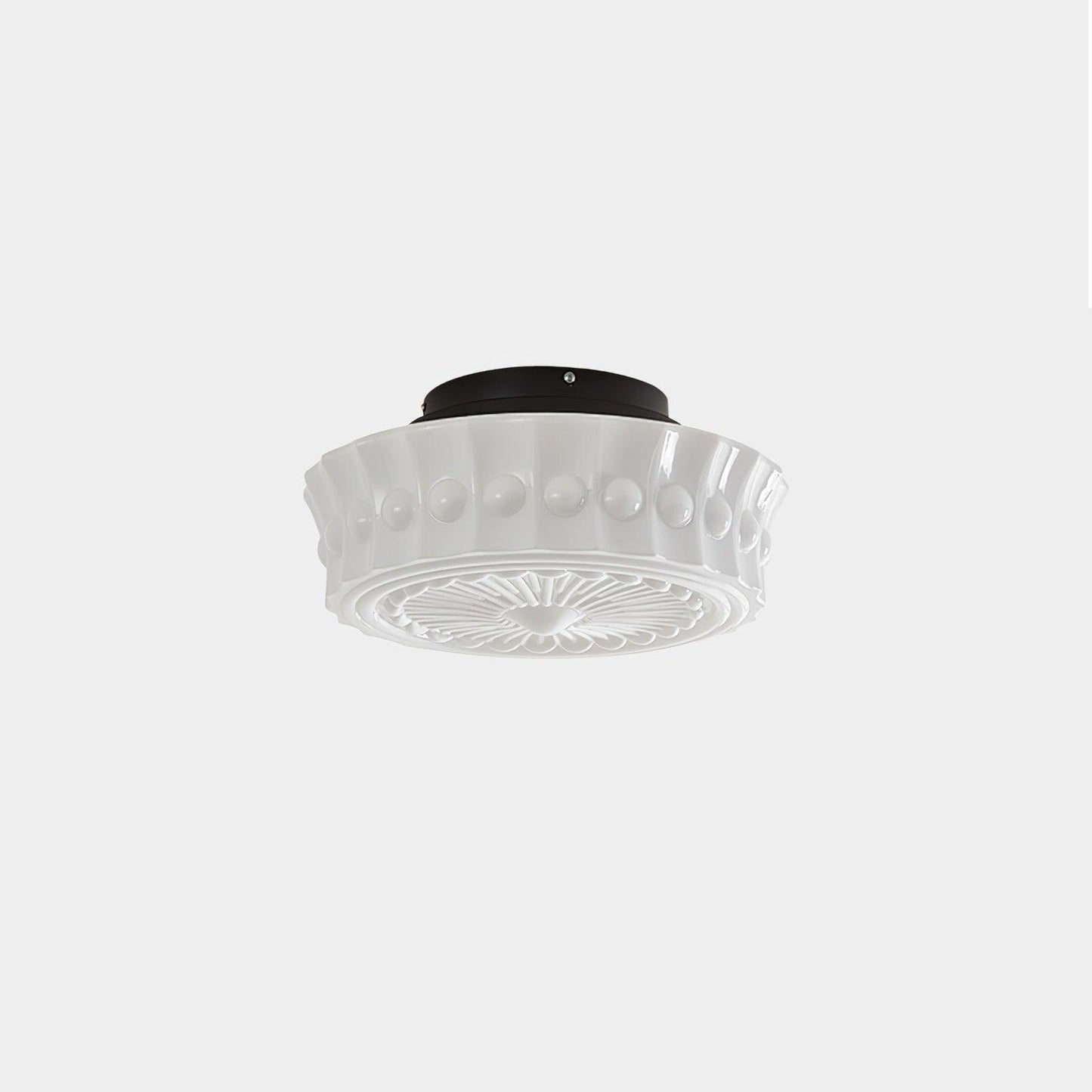 Solvendi | Minimalistische Geometrische Glazen Kom Semi Opbouw Plafondlamp