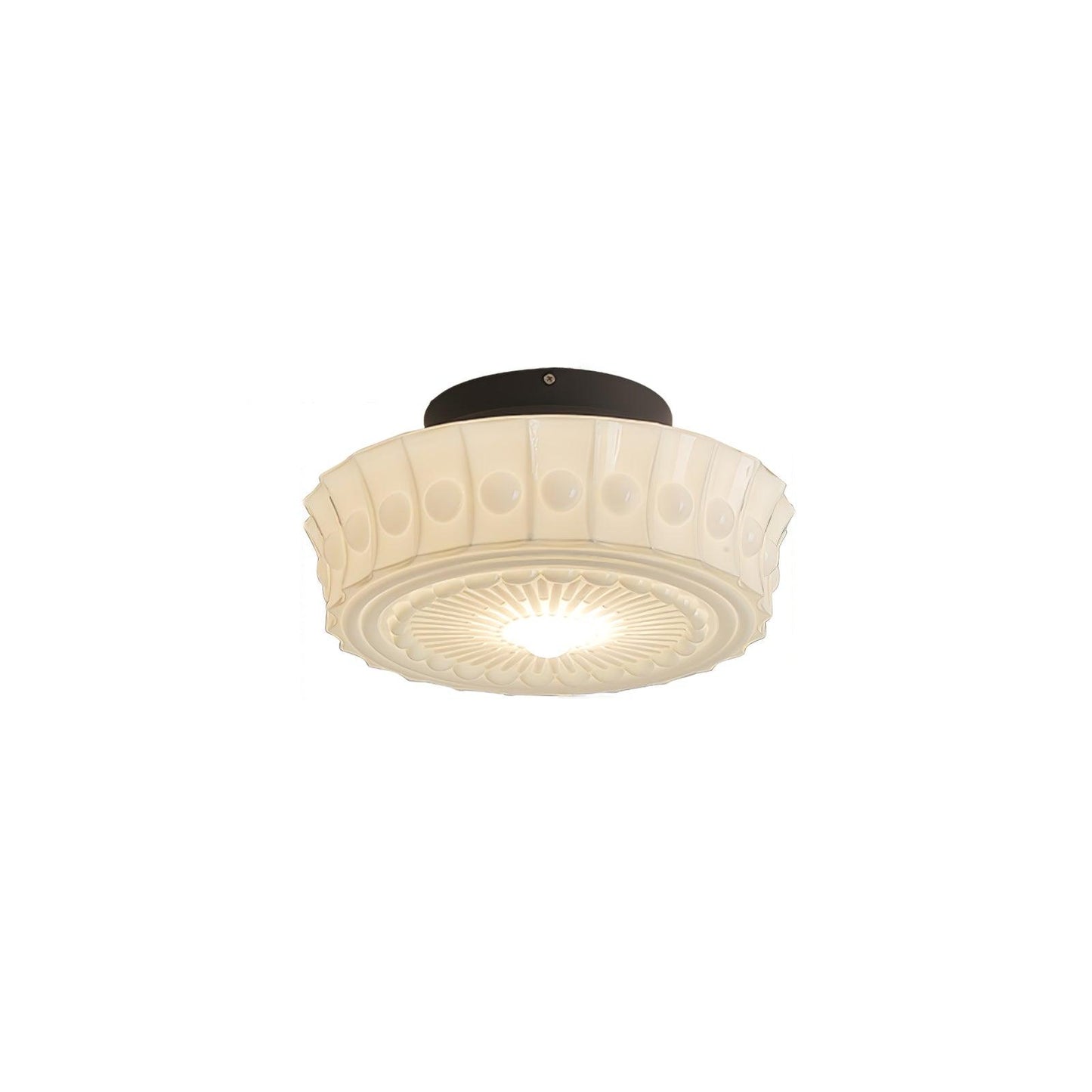 Solvendi | Minimalistische Geometrische Glazen Kom Semi Opbouw Plafondlamp