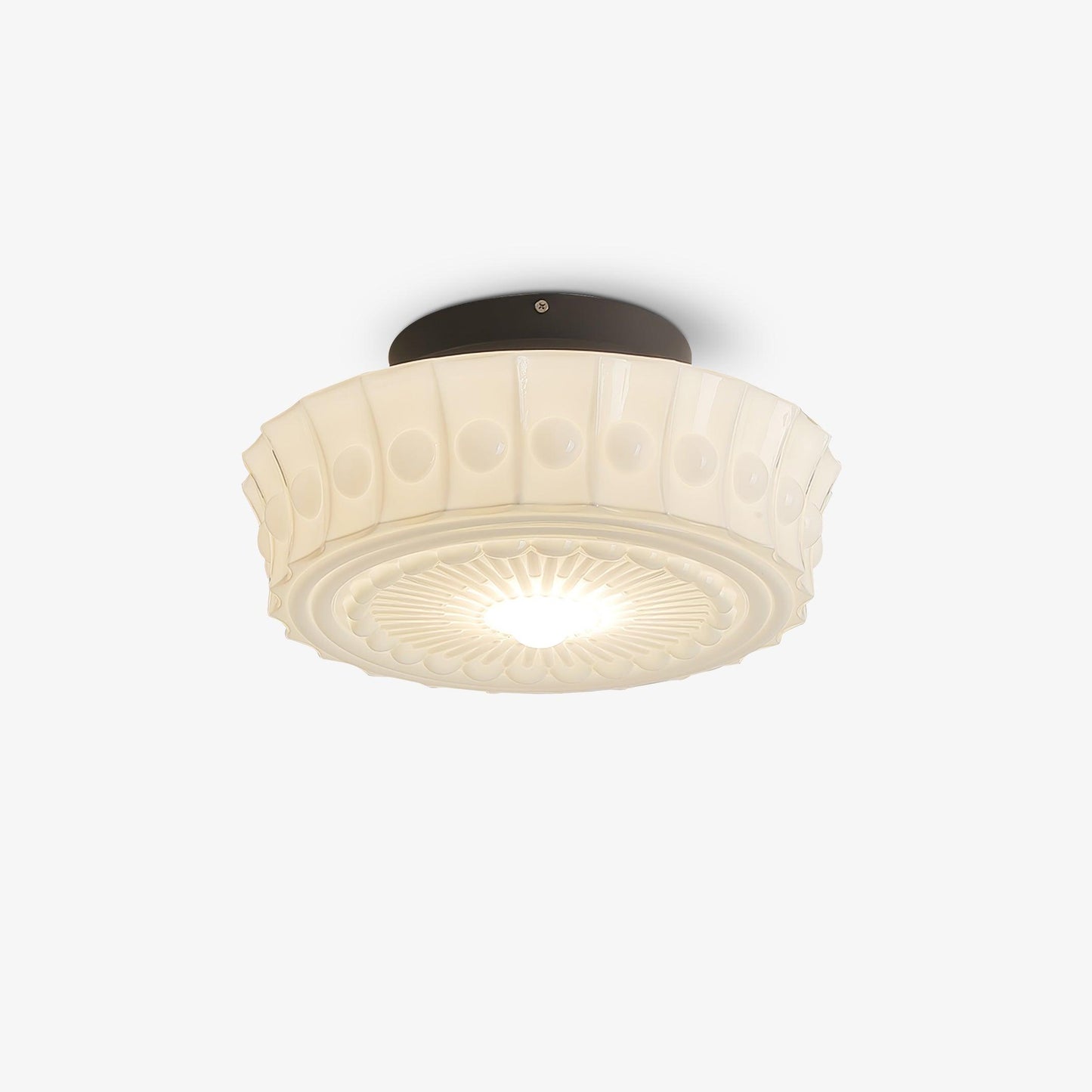 Solvendi | Minimalistische Geometrische Glazen Kom Semi Opbouw Plafondlamp