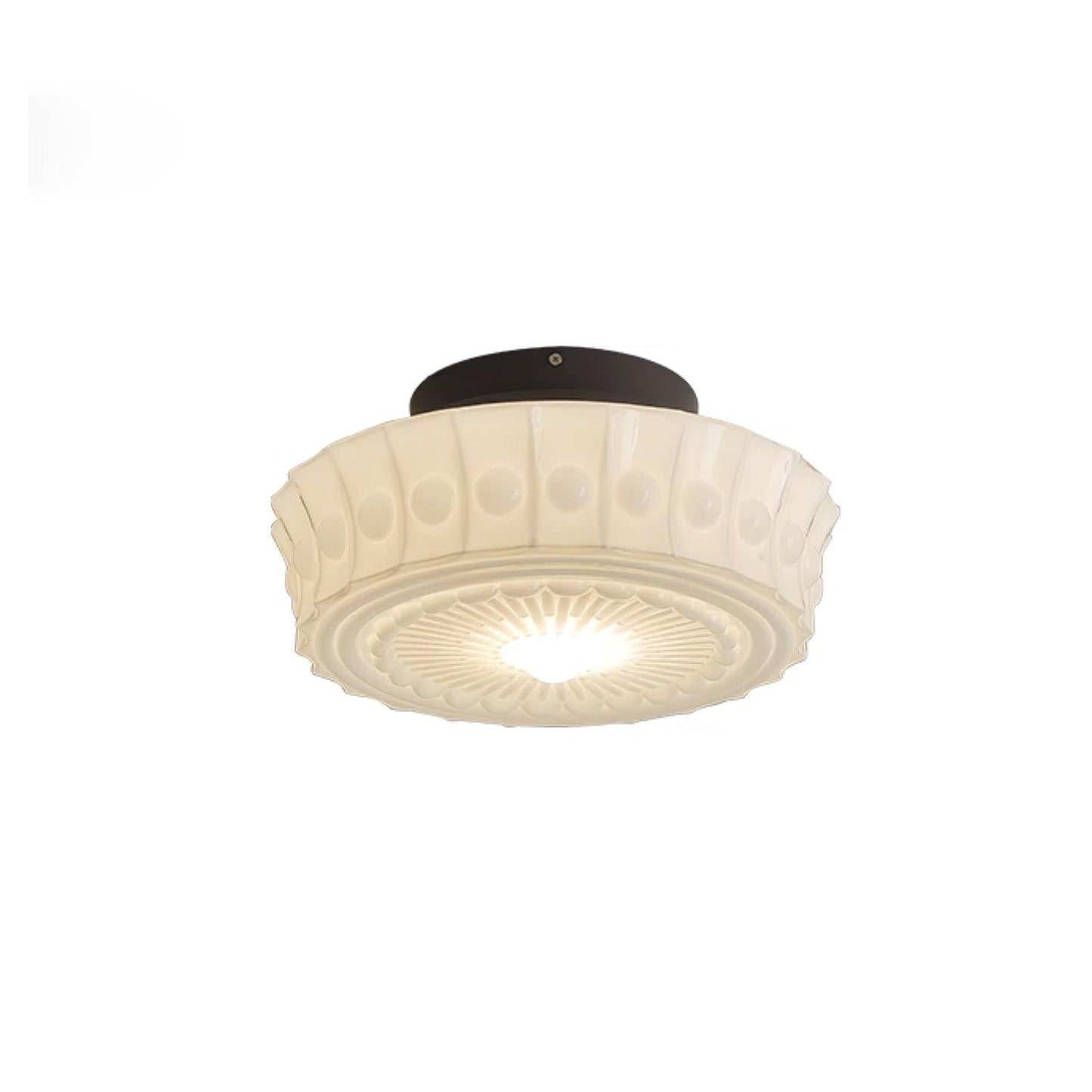 Solvendi | Minimalistische Geometrische Glazen Kom Semi Opbouw Plafondlamp