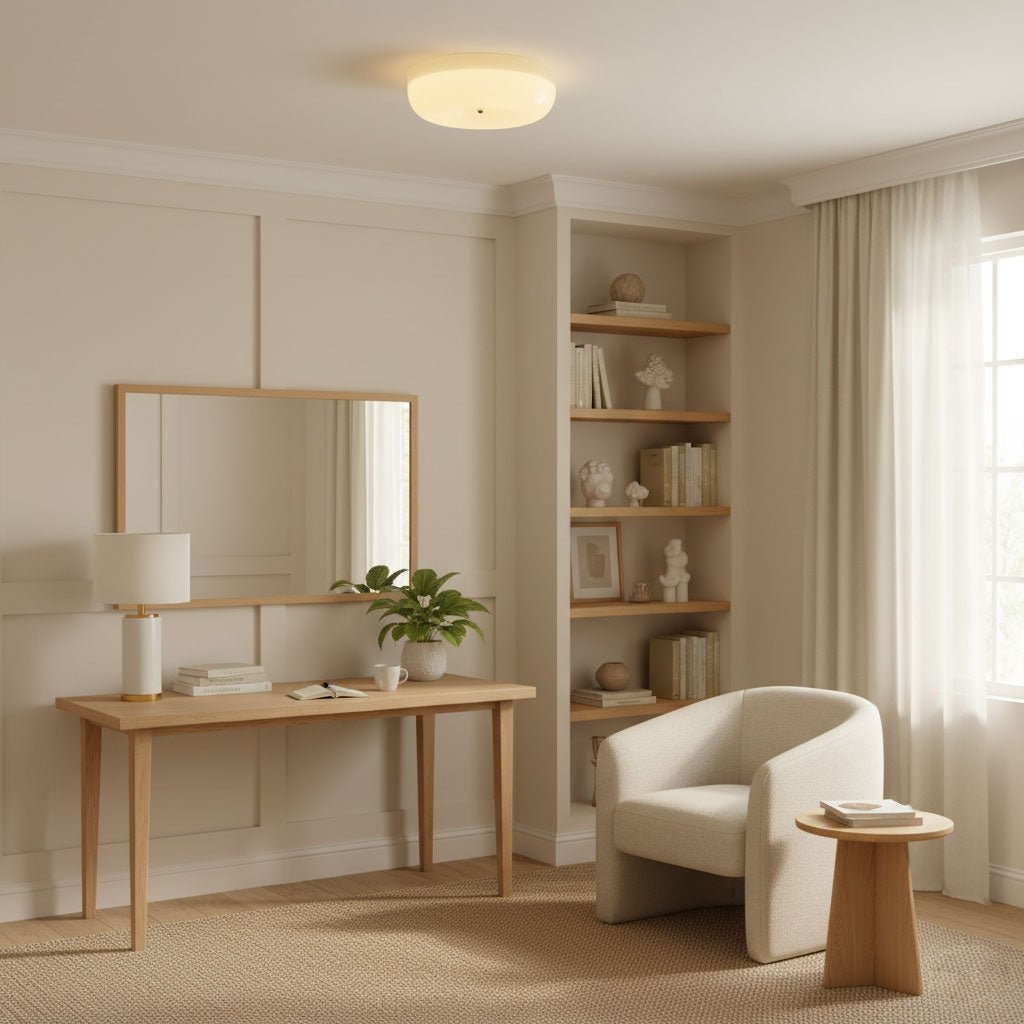 Belvonte | Ronde matglazen opbouw plafondlamp