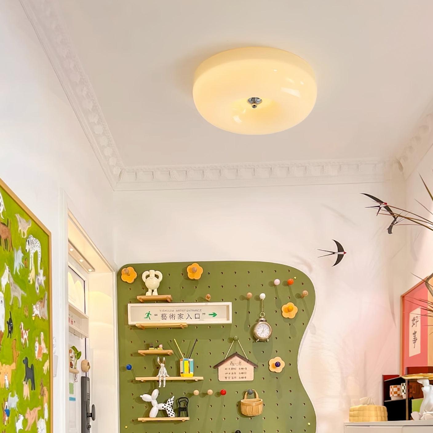 Belvonte | Ronde matglazen opbouw plafondlamp
