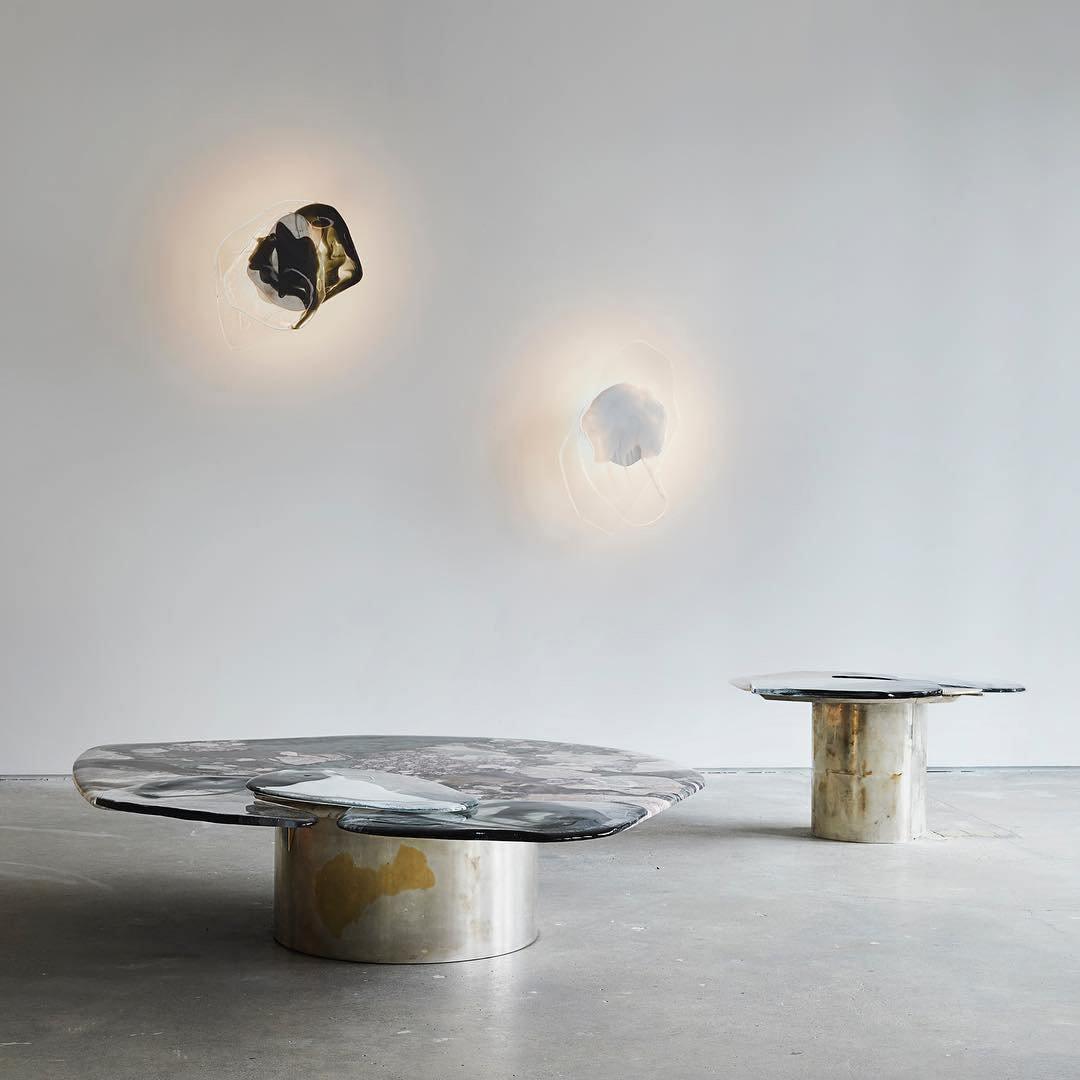 Zoryathen | Doorschijnende glazen geribbelde wandlamp