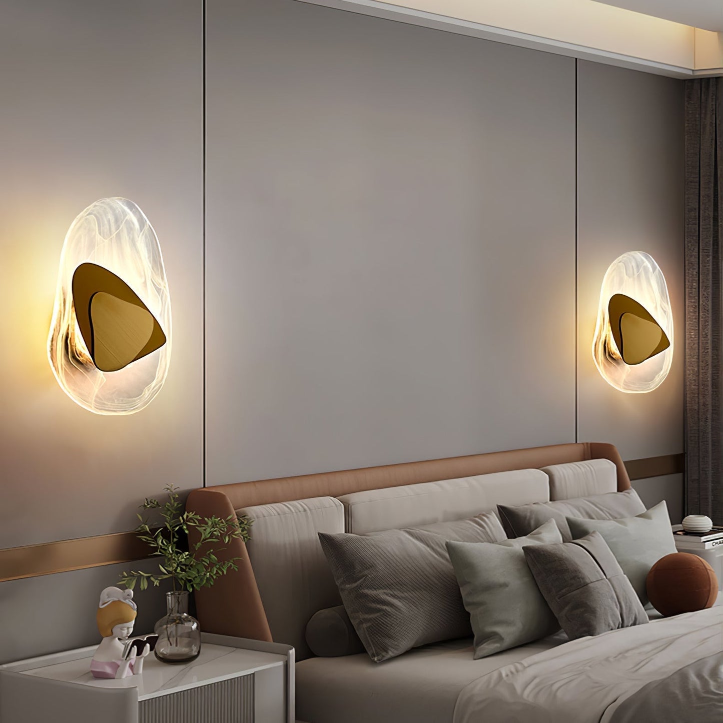 Zoryathen | Doorschijnende glazen geribbelde wandlamp