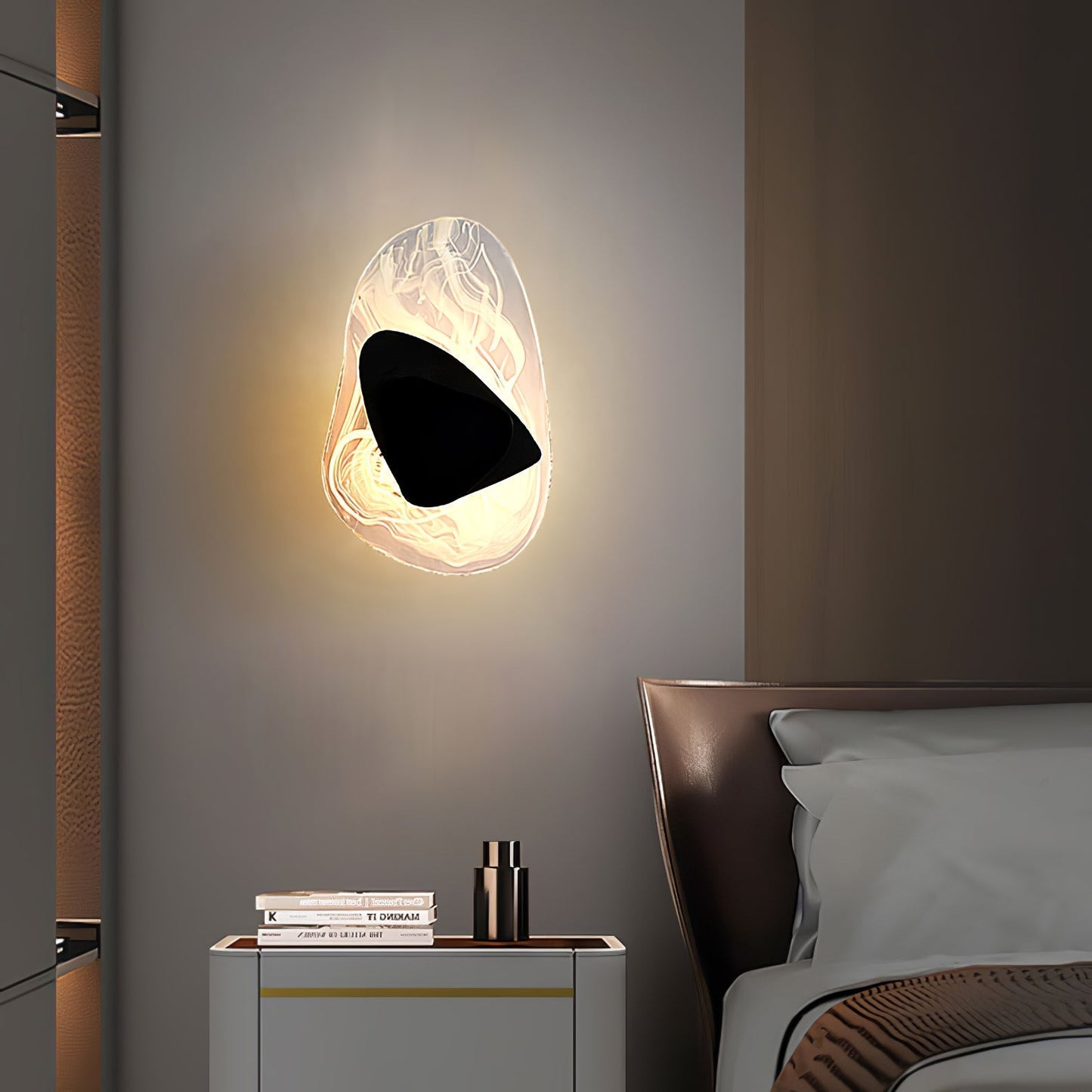 Zoryathen | Doorschijnende glazen geribbelde wandlamp