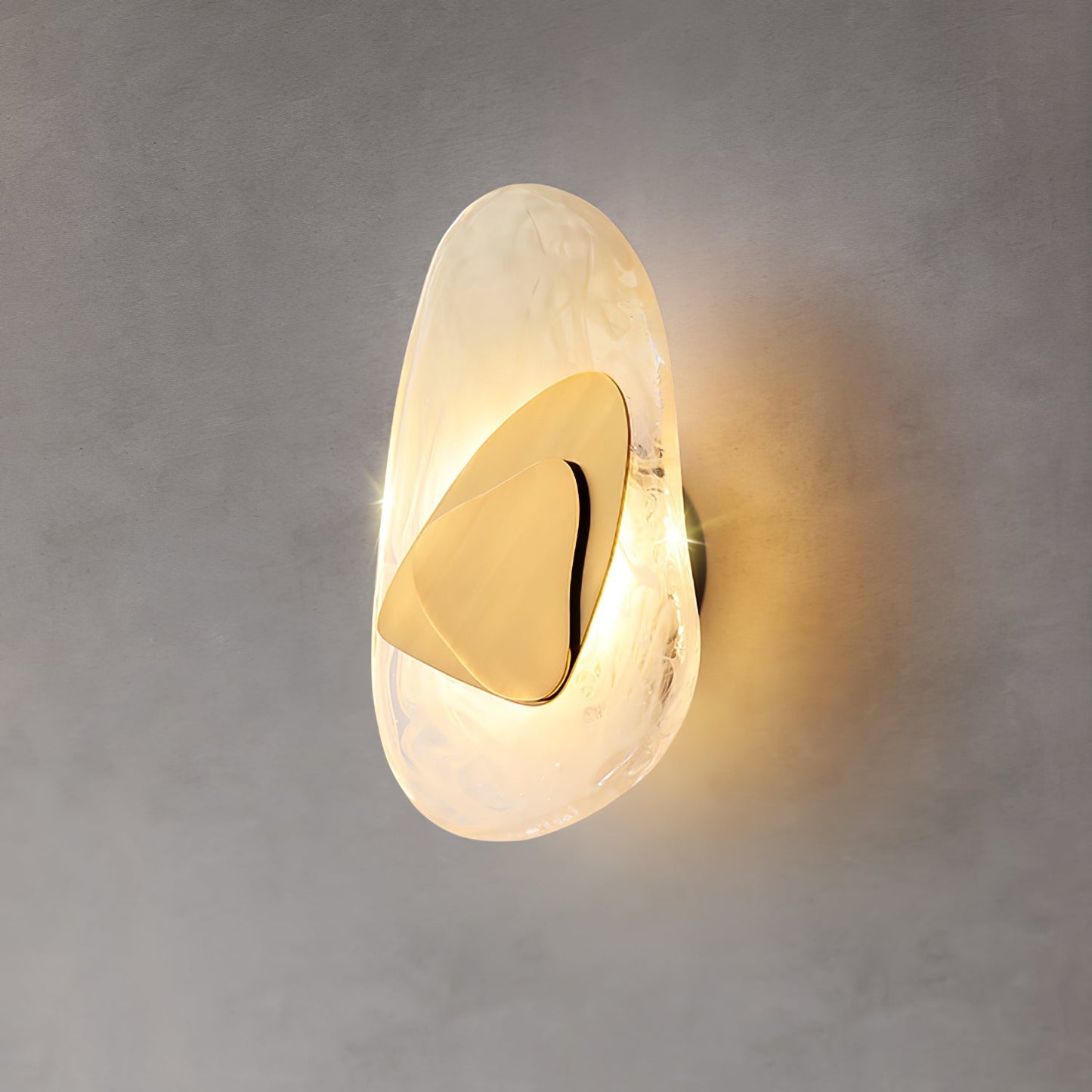 Zoryathen | Doorschijnende glazen geribbelde wandlamp