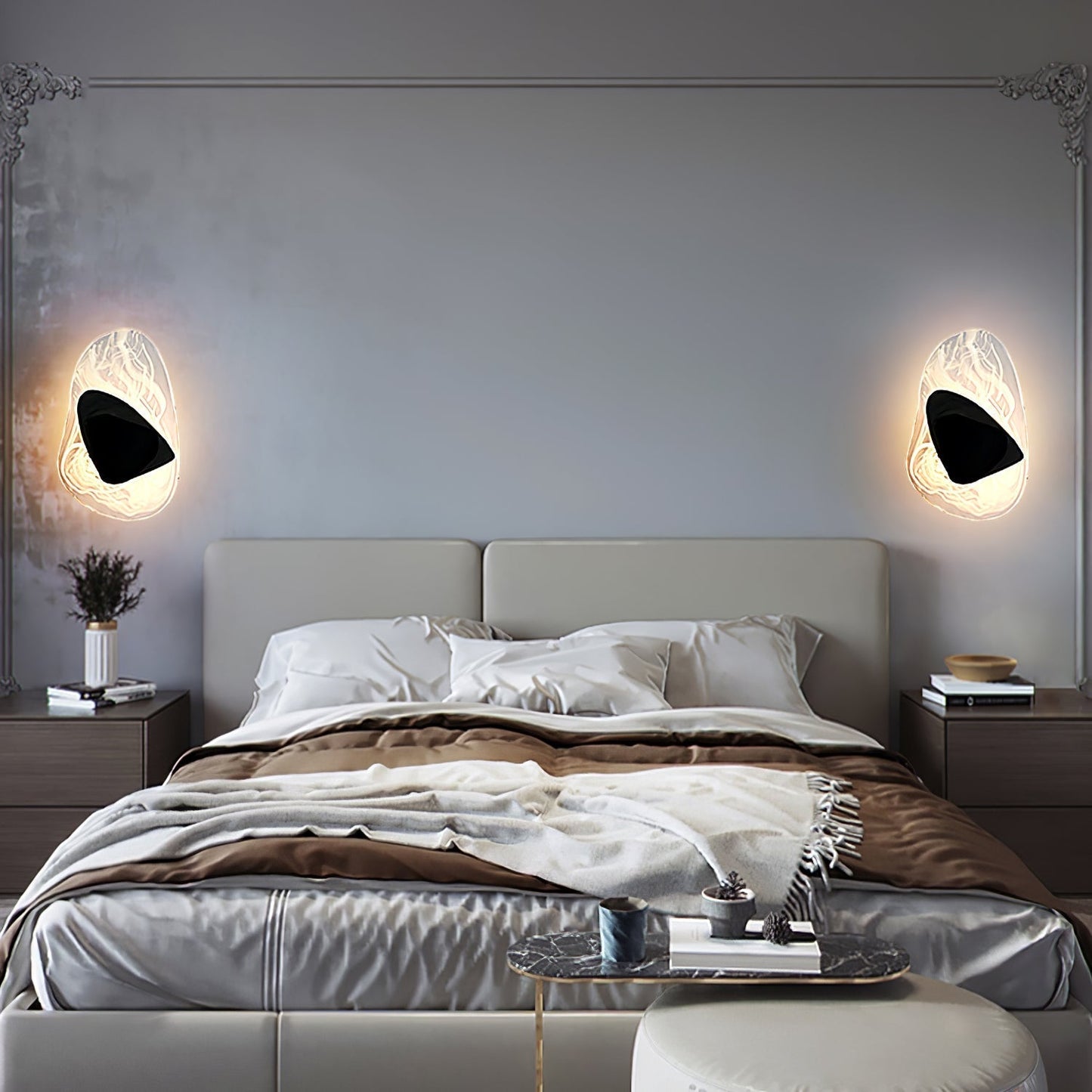 Zoryathen | Doorschijnende glazen geribbelde wandlamp