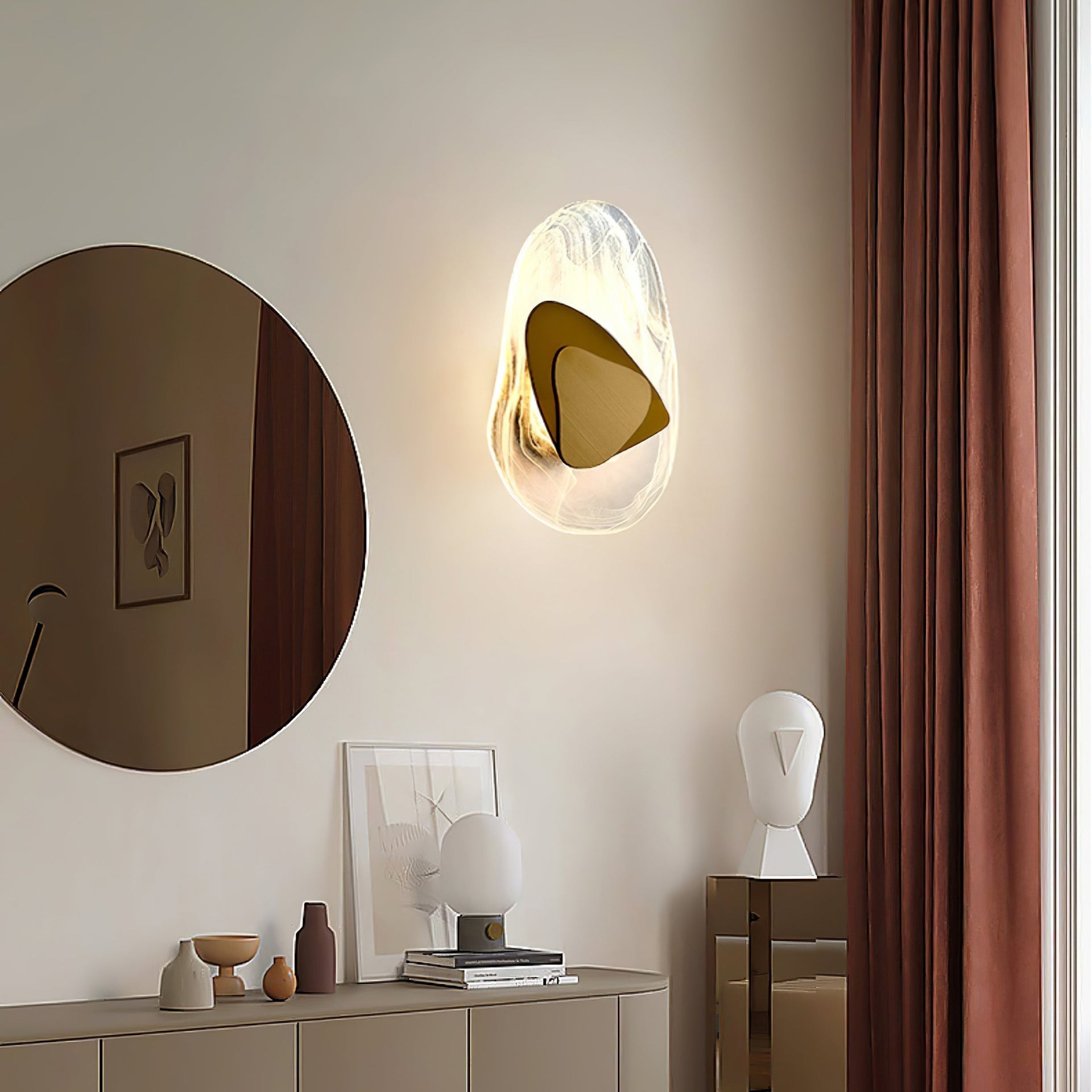Zoryathen | Doorschijnende glazen geribbelde wandlamp