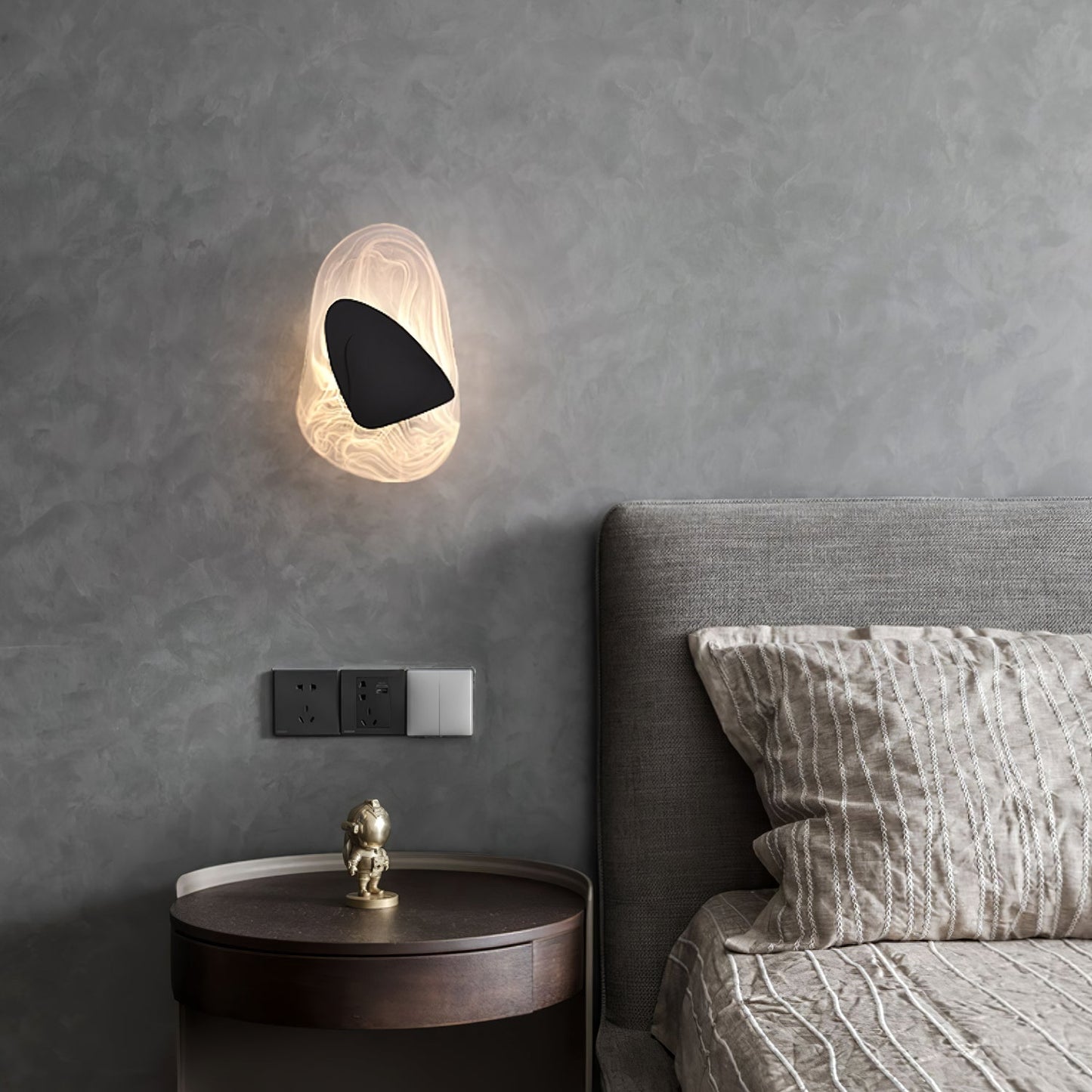 Zoryathen | Doorschijnende glazen geribbelde wandlamp