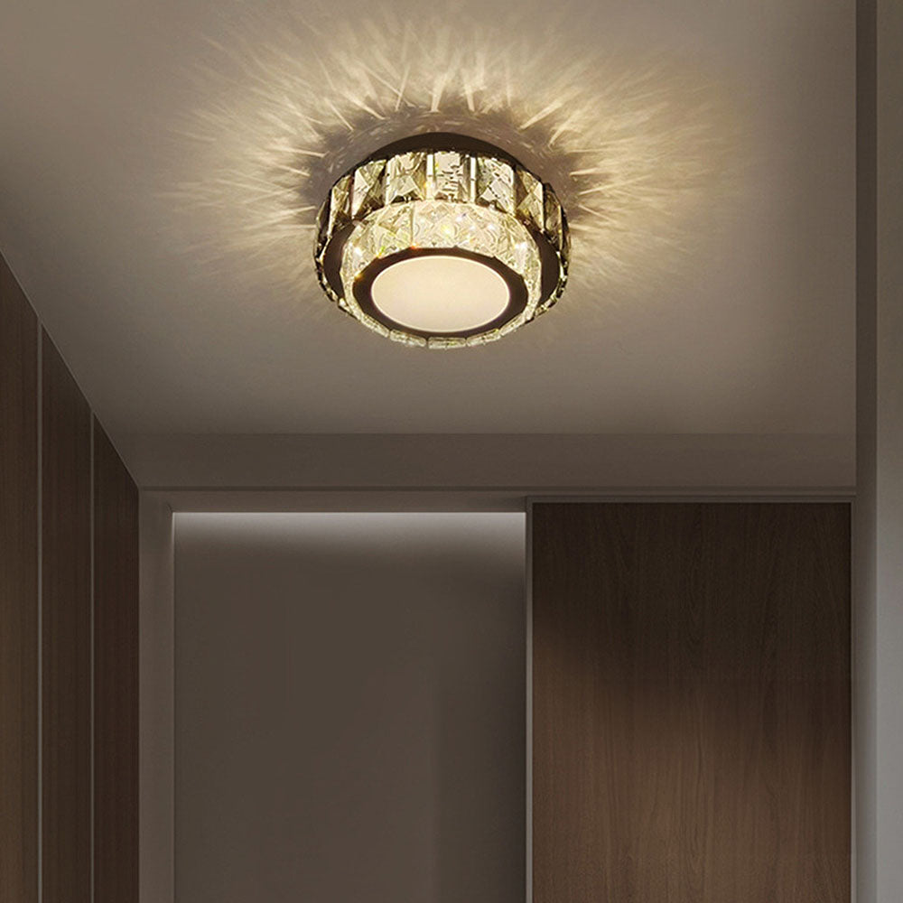 Crysta | Luxe Ronde Kristallen Flush Mount Plafondlamp