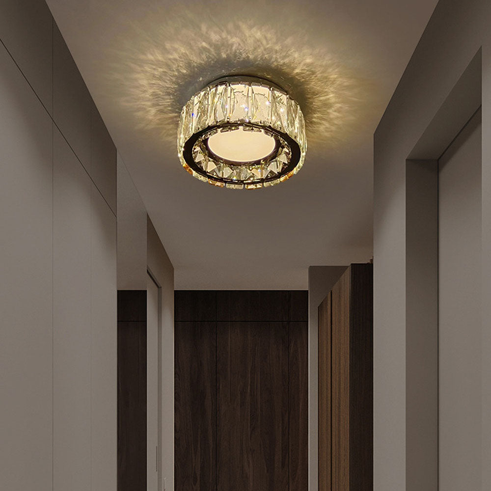 Crysta | Luxe Ronde Kristallen Flush Mount Plafondlamp