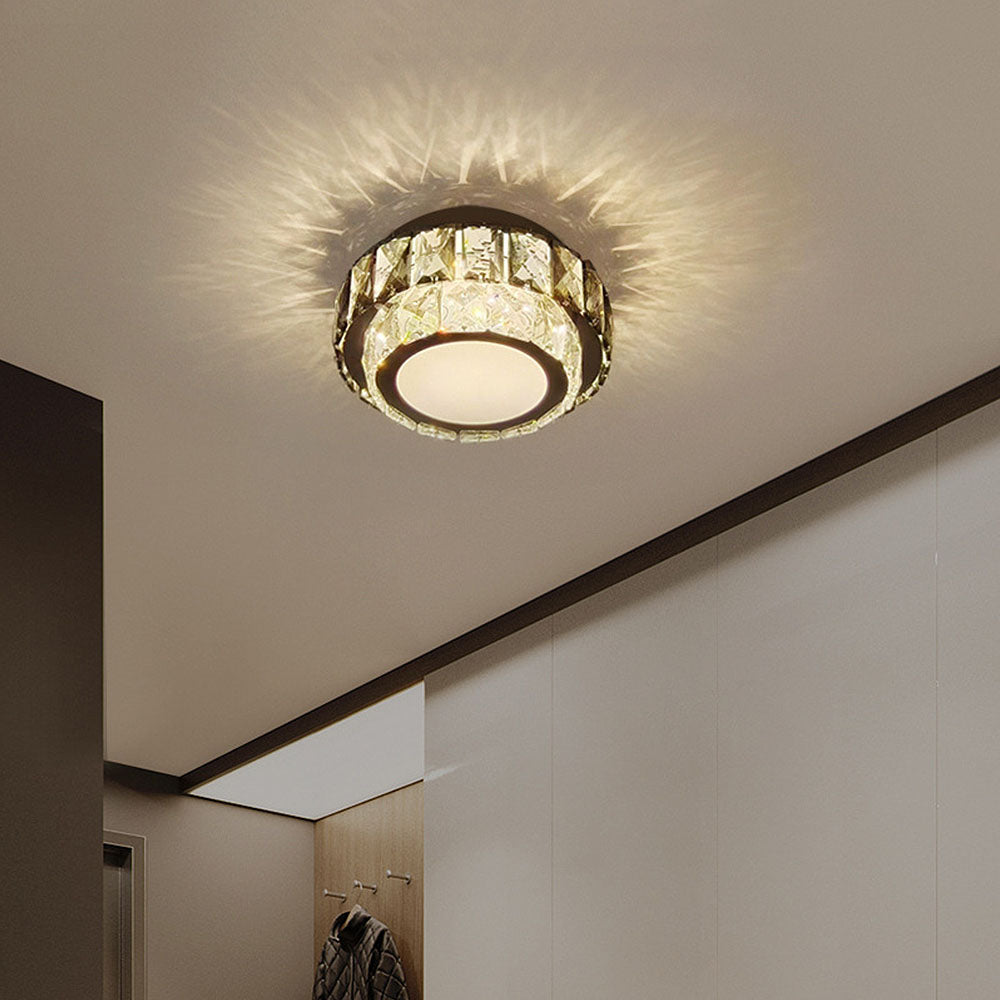 Crysta | Luxe Ronde Kristallen Flush Mount Plafondlamp