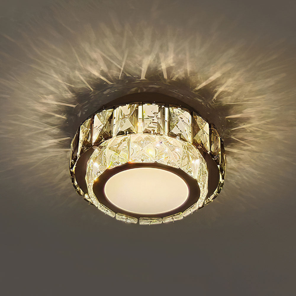 Crysta | Luxe Ronde Kristallen Flush Mount Plafondlamp