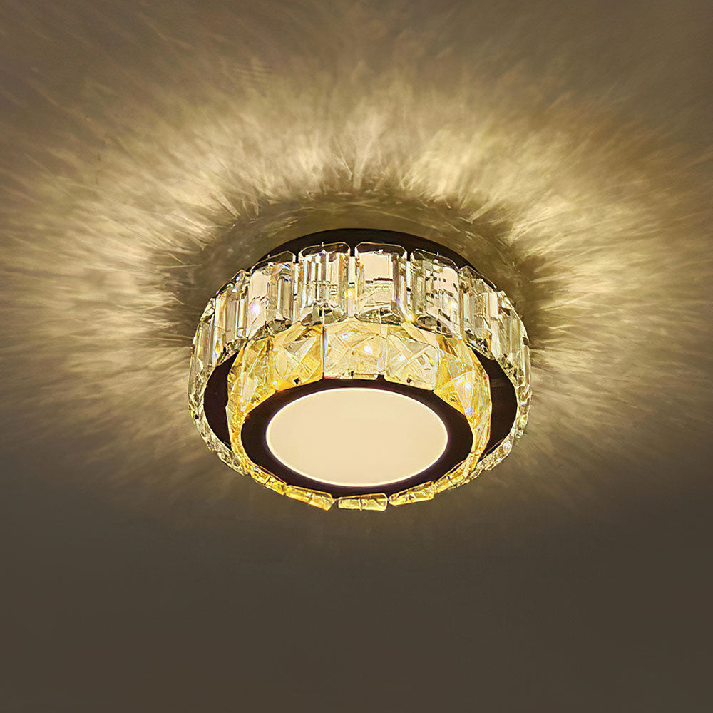Crysta | Luxe Ronde Kristallen Flush Mount Plafondlamp