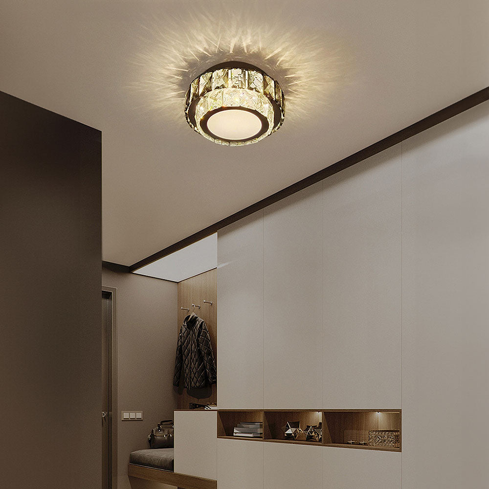 Crysta | Luxe Ronde Kristallen Flush Mount Plafondlamp