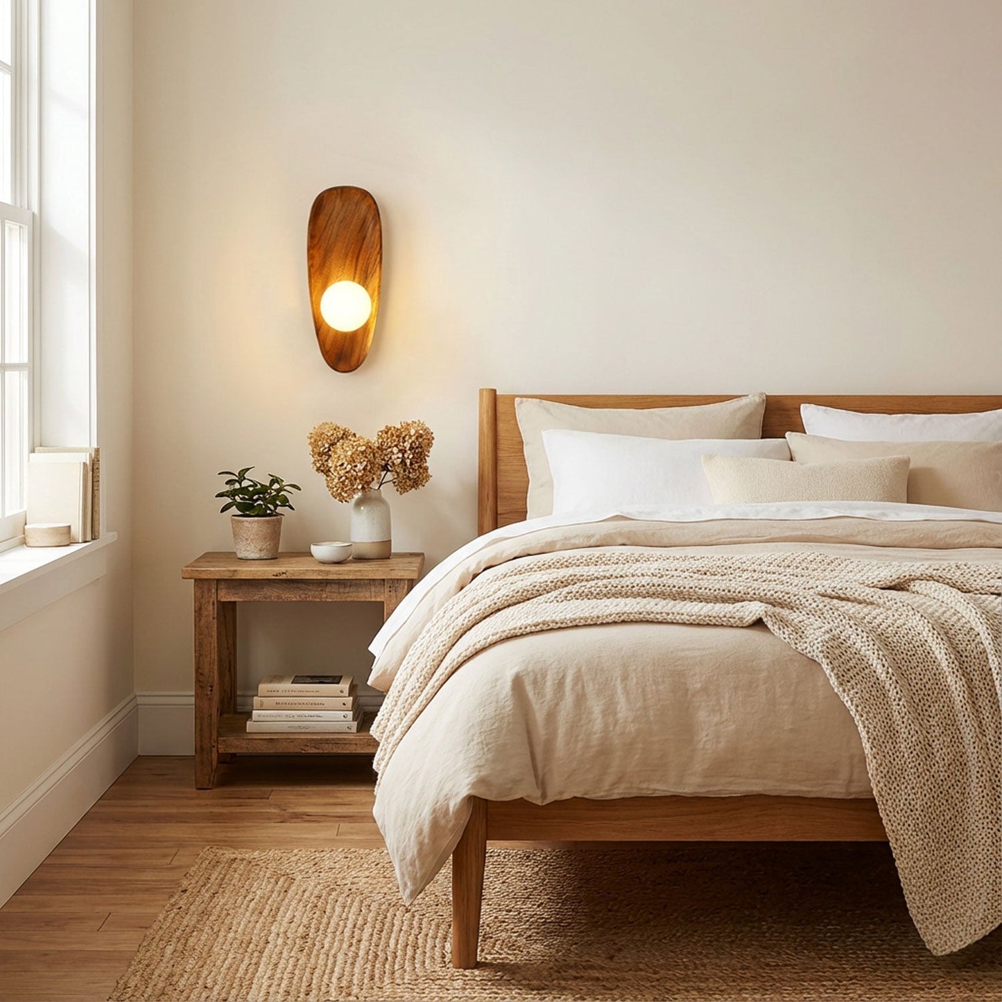 Merivane | Organische textuur glazen houten wandlamp