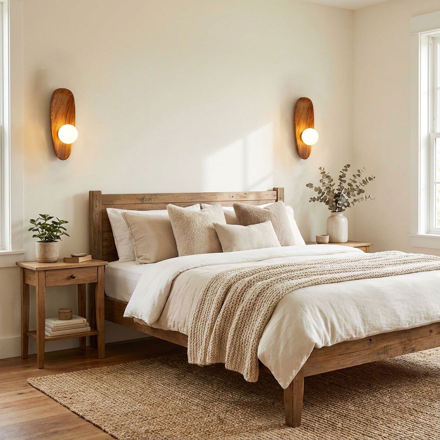 Merivane | Organische textuur glazen houten wandlamp