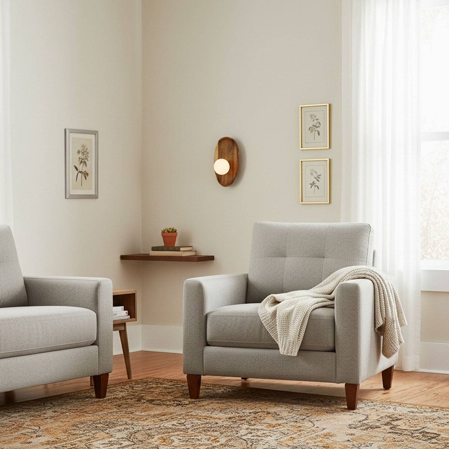 Merivane | Organische textuur glazen houten wandlamp