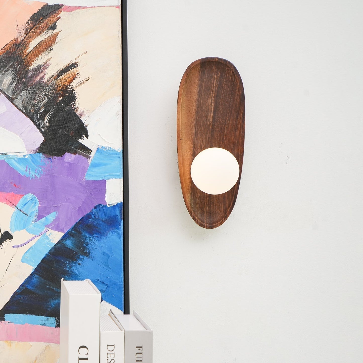 Merivane | Organische textuur glazen houten wandlamp