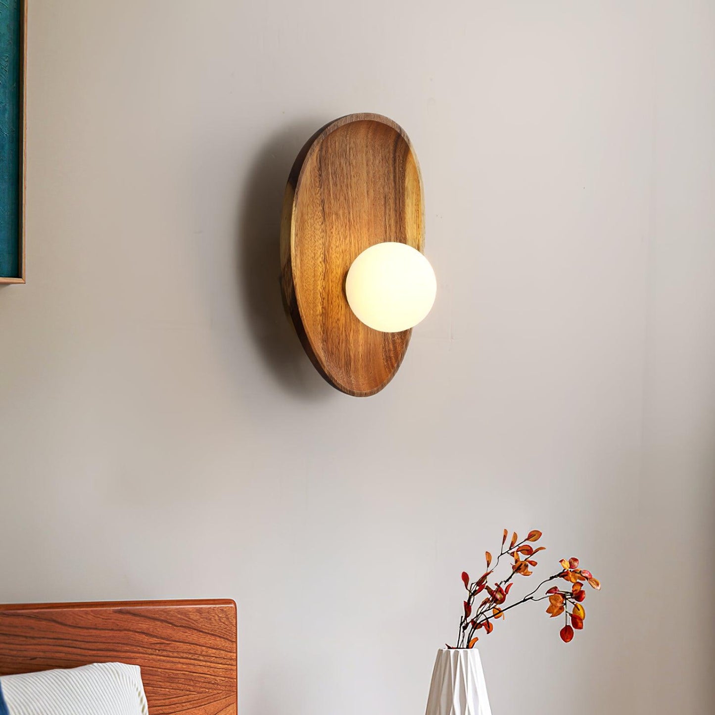 Merivane | Organische textuur glazen houten wandlamp