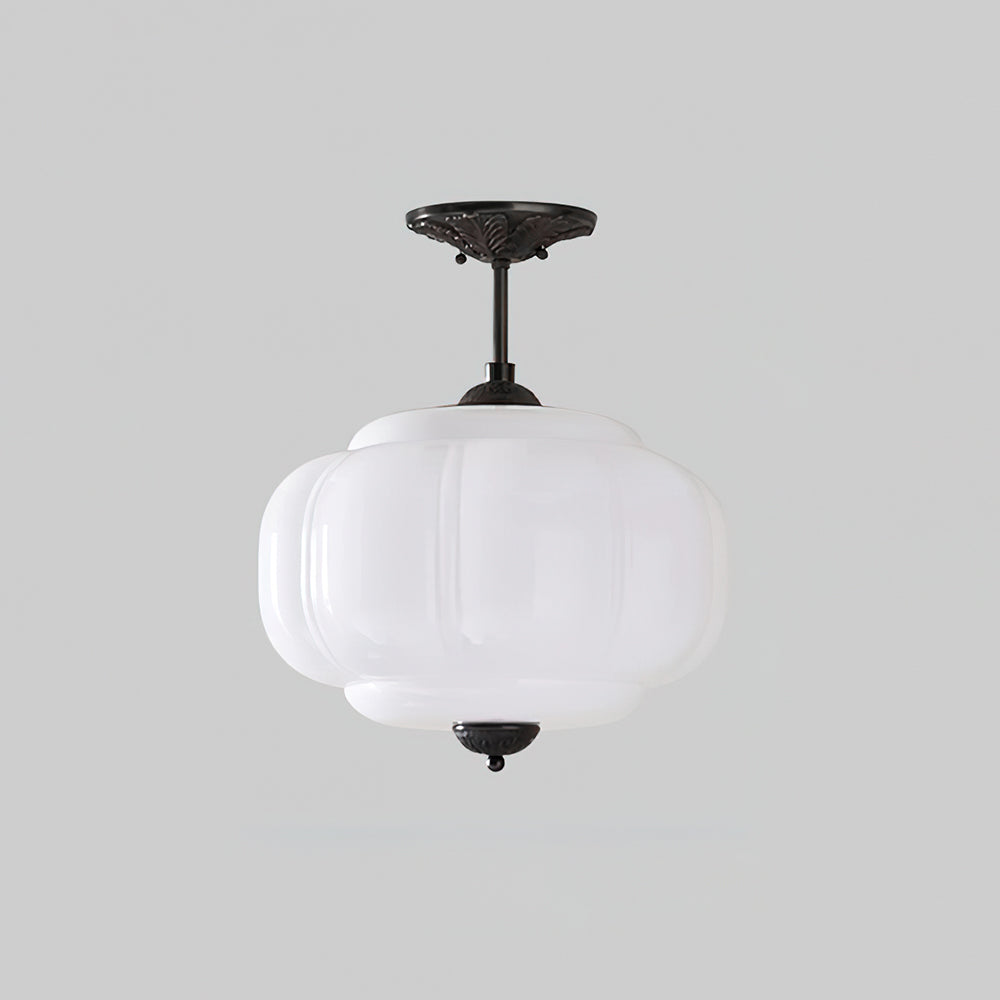 Vallis | Elegante Geribbelde Glazen Semi Flush Mount Plafondlamp