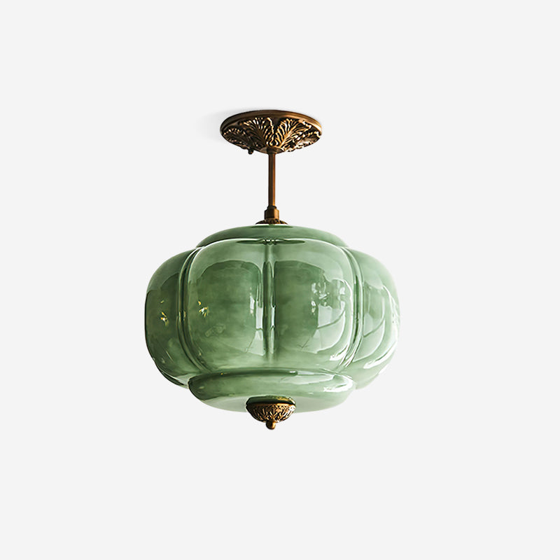 Vallis | Elegante Geribbelde Glazen Semi Flush Mount Plafondlamp