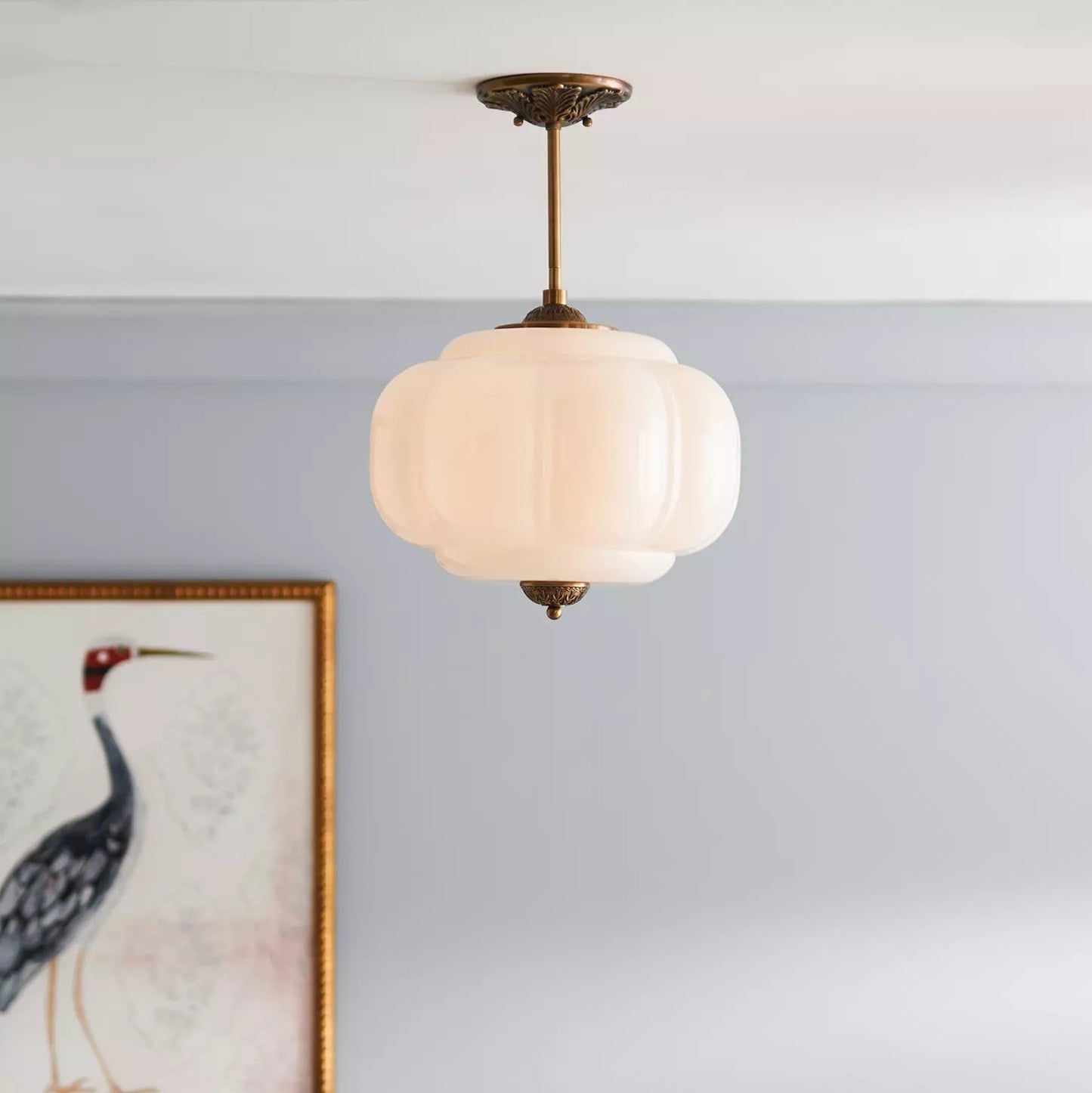 Vallis | Elegante Geribbelde Glazen Semi Flush Mount Plafondlamp
