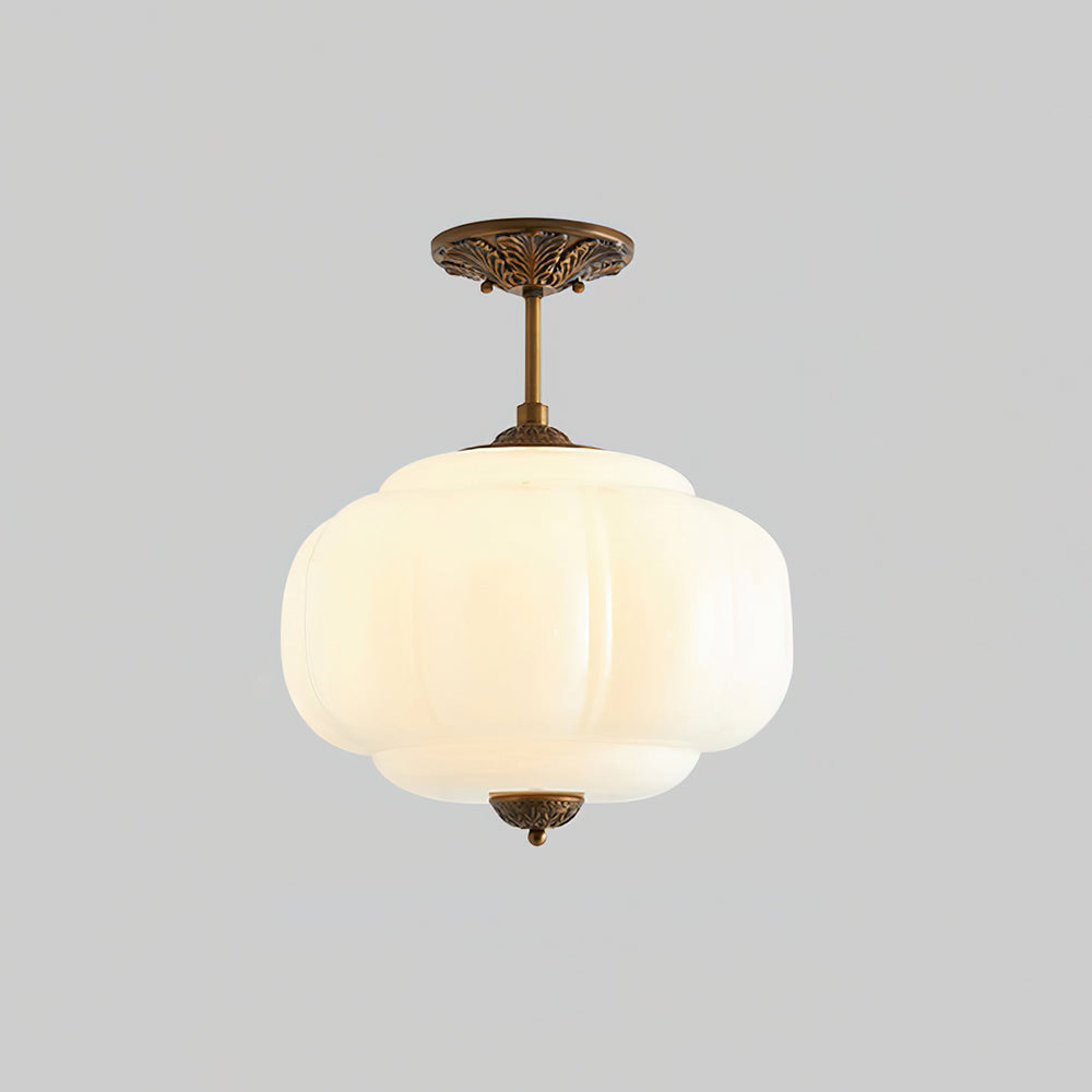 Vallis | Elegante Geribbelde Glazen Semi Flush Mount Plafondlamp
