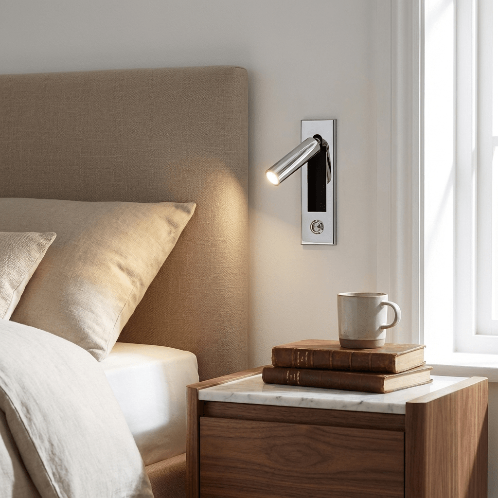 Vaelenor | Minimalistische Verborgen Uittrekbare Bedleeswandlamp