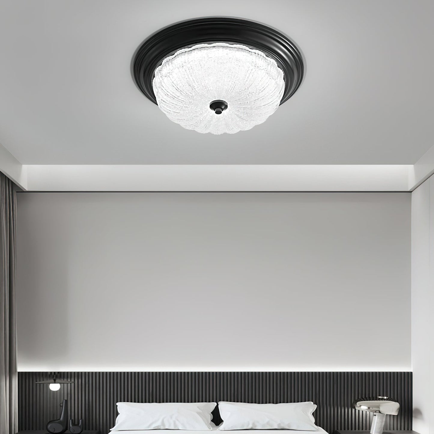 Elvore | Grote Ornamentele Frosted Glas Gewelfde Inbouw Plafondlamp