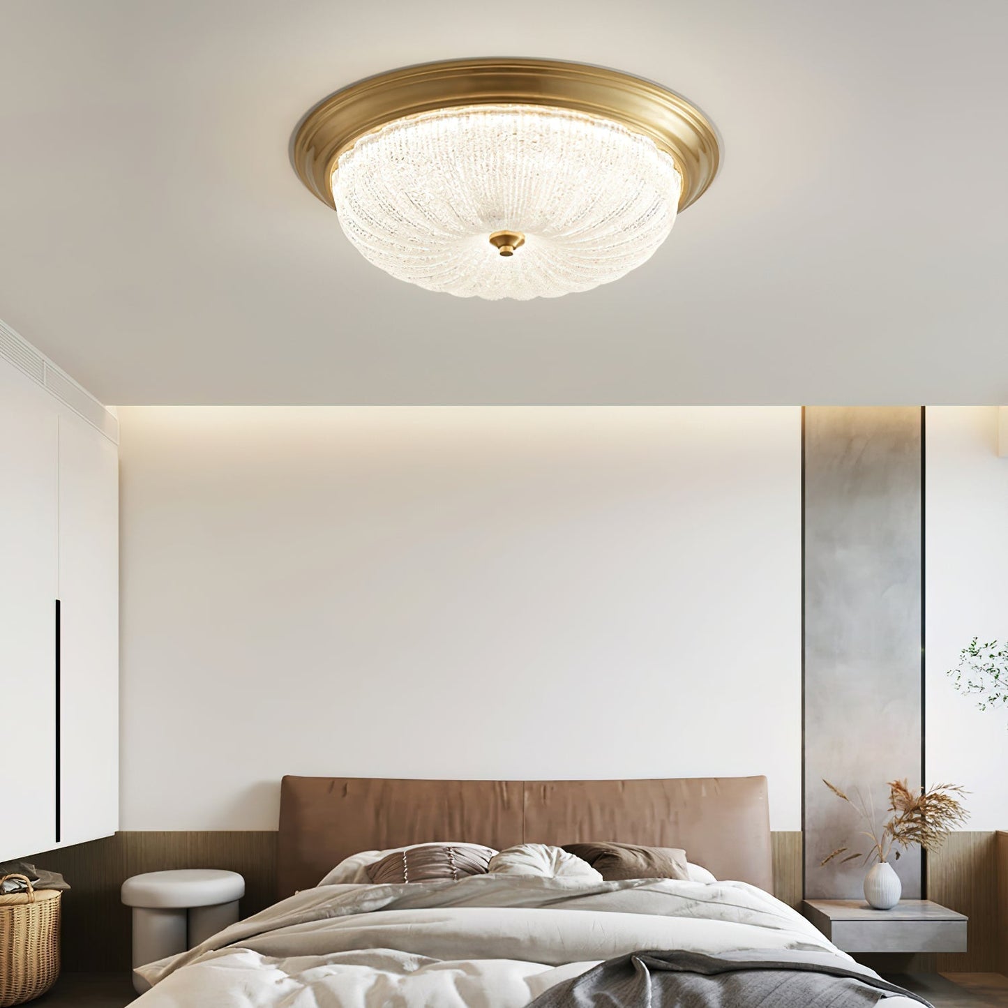 Elvore | Grote Ornamentele Frosted Glas Gewelfde Inbouw Plafondlamp