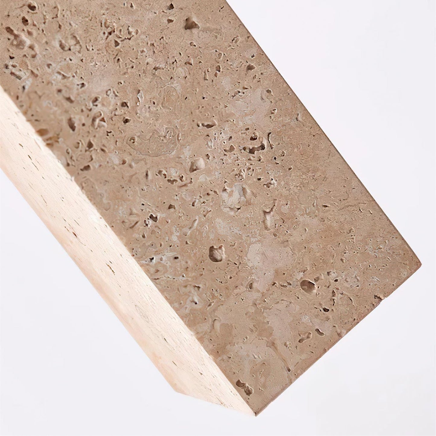 Elvara | Minimalistische Noordse Travertijn Houten Kolom Hanglamp