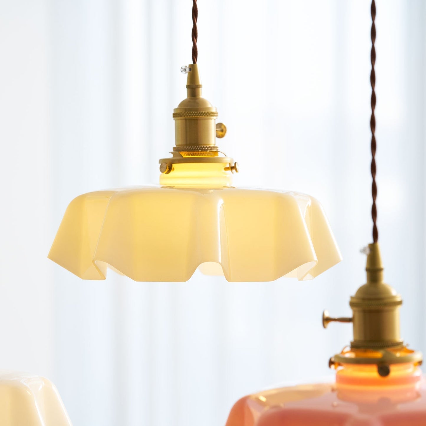 Kelvarna | Vintage Geplooide Glazen Fluted Hanglamp