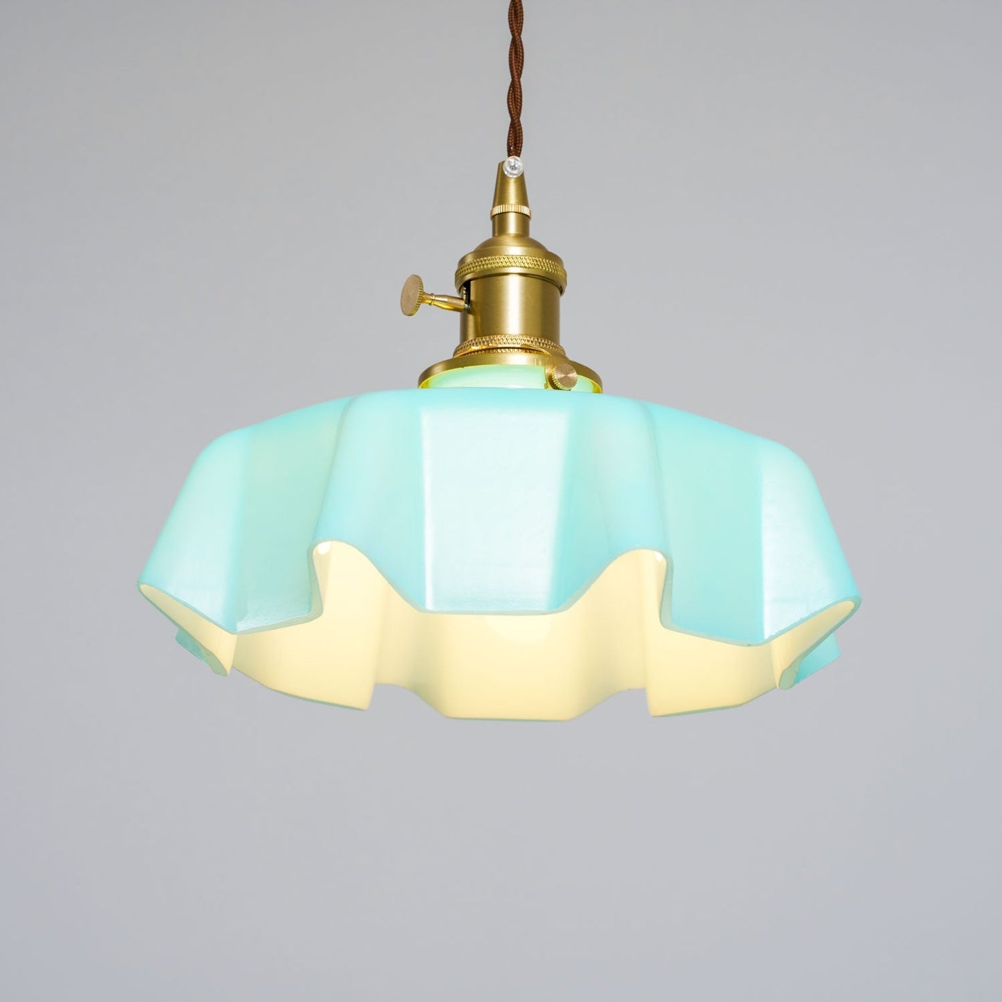 Kelvarna | Vintage Geplooide Glazen Fluted Hanglamp