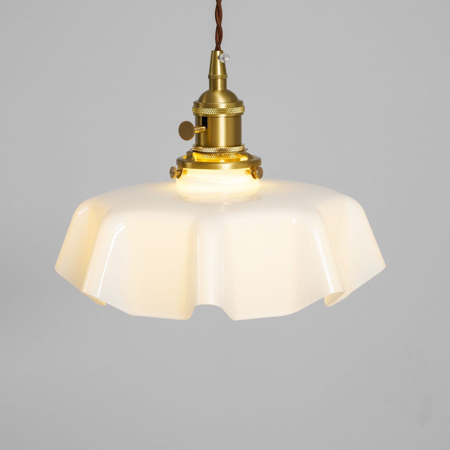 Kelvarna | Vintage Geplooide Glazen Fluted Hanglamp