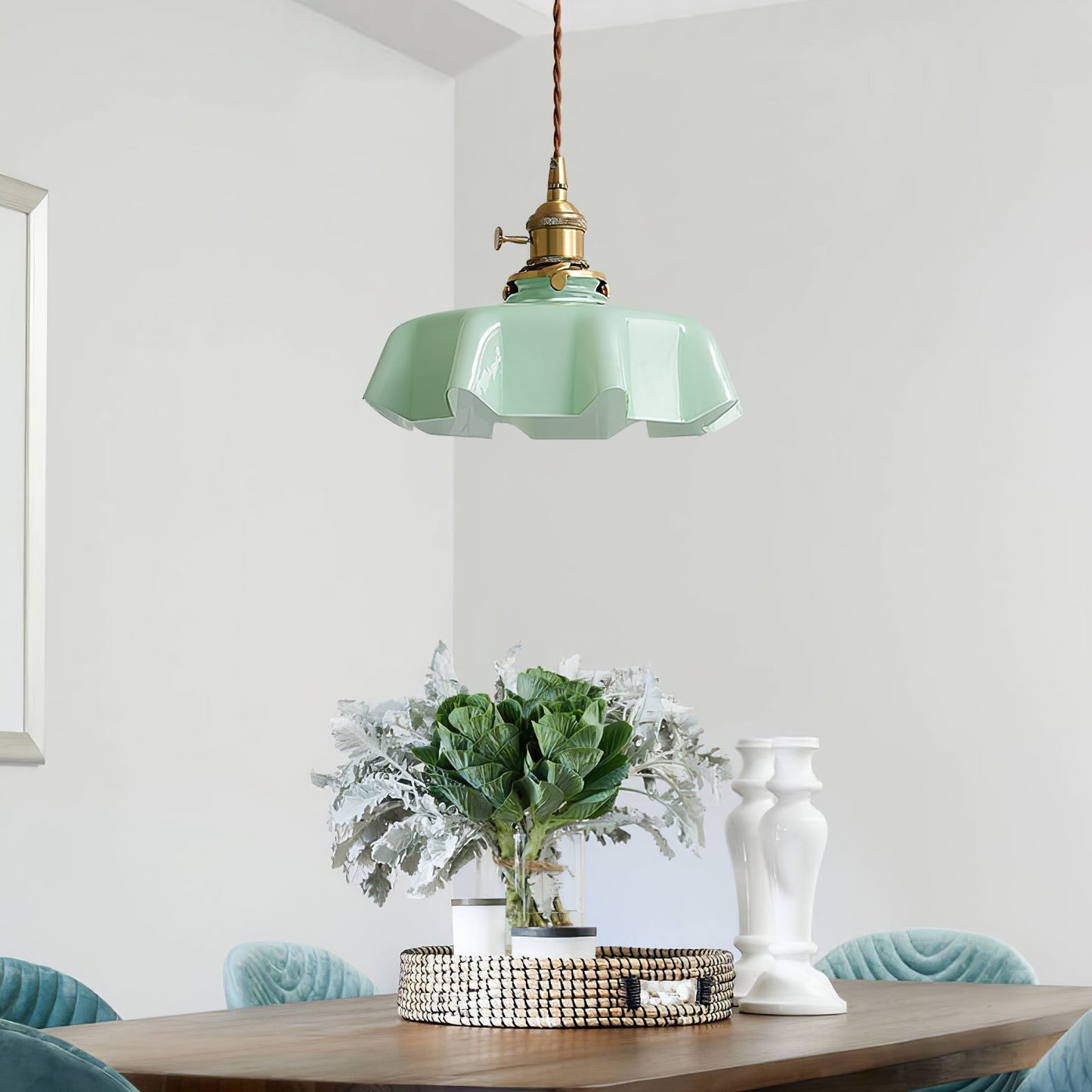 Kelvarna | Vintage Geplooide Glazen Fluted Hanglamp