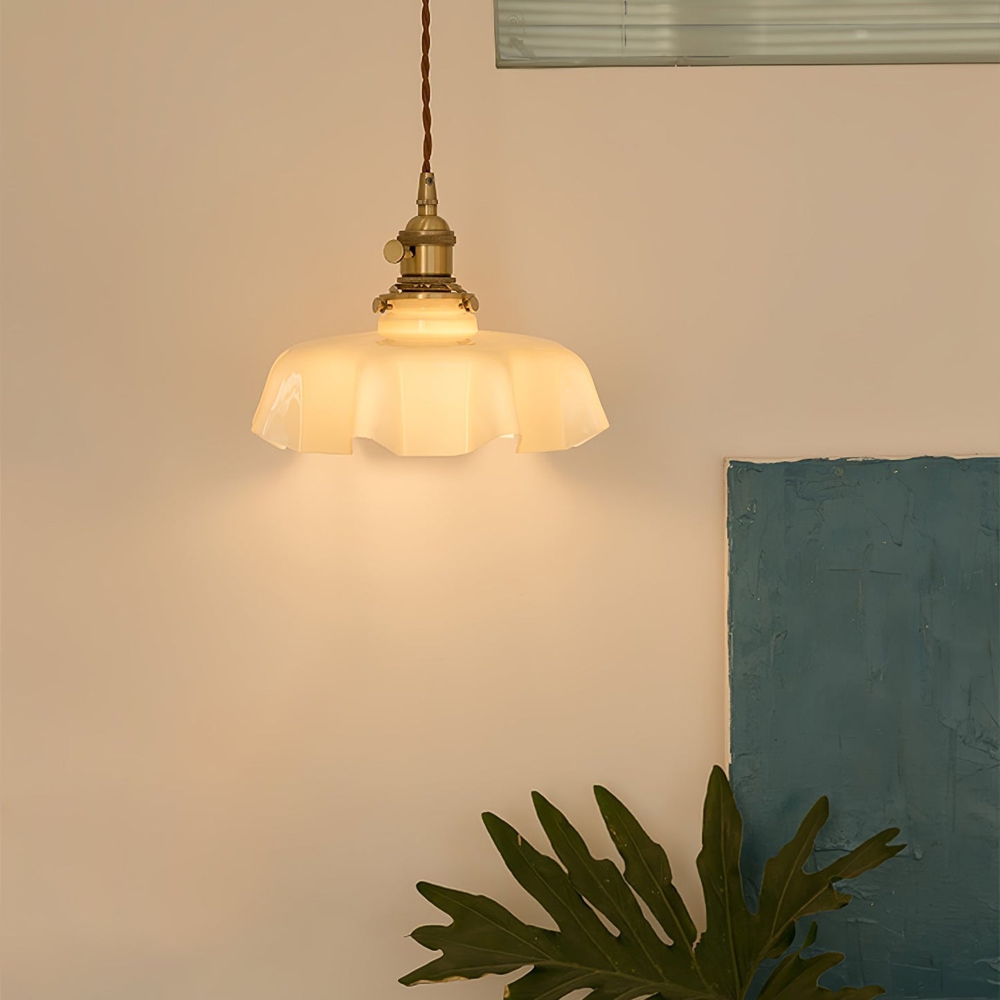 Kelvarna | Vintage Geplooide Glazen Fluted Hanglamp