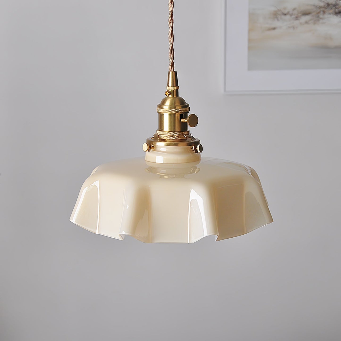 Kelvarna | Vintage Geplooide Glazen Fluted Hanglamp
